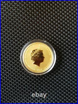 1/0 oz. 9999 Solid Gold 2014 year of the horse gold coin