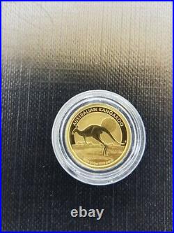 1/10 oz. 9999 Solid gold Australian Kangaroo 2015