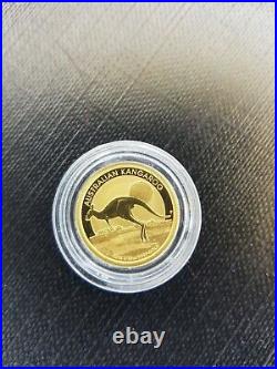1/10 oz. 9999 Solid gold Australian Kangaroo 2015