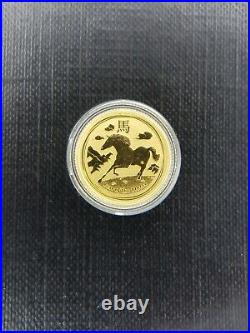 1/10 oz. 9999 Solid gold perth 2014 Year of the horse