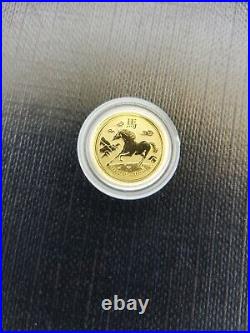 1/20.9999 Solid Gold 2014 Year of the Horse