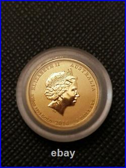1/20.9999 Solid gold coin year of the horse 2014
