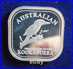 1/2 Oz Fine Silver Proof 1st Australian Kookaburra Square Coin Sigma Verified