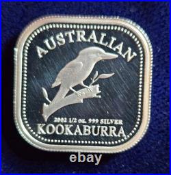 1/2 Oz Fine Silver Proof 1st Australian Kookaburra Square Coin Sigma Verified