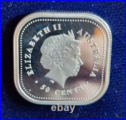 1/2 Oz Fine Silver Proof 1st Australian Kookaburra Square Coin Sigma Verified