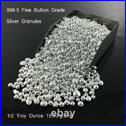 1/2 Oz Solid 999.5 Silver Fine Bullion Grade Granule Nuggets for jewelry making