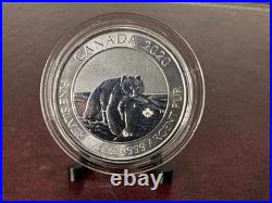1.5 oz 9999 fine Solid Silver coin Arctic Bear Royal Canadian Mint $5CAD