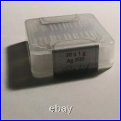 1 Gram Geiger Square Silver Bars Full Sealed Box of 30
