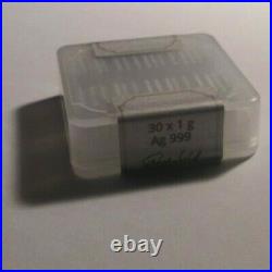 1 Gram Geiger Square Silver Bars Full Sealed Box of 30