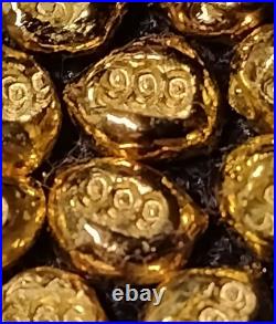 1 Gram Solid 24ct Gold Bars 999.9 Pure Fine Bullion AU Nugget x 2