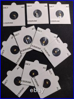 1 Gram Solid 24ct Gold Bars 999.9 Pure Fine Bullion AU Nugget x 2