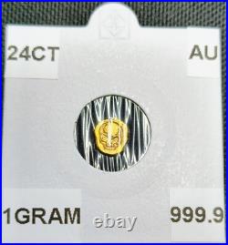 1 Gram Solid 24ct Gold Skull Bar 999.9 Pure Fine Bullion Not Scrap
