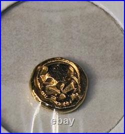 1 Gram Solid 24ct Gold Skull Bar 999.9 Pure Fine Bullion Not Scrap