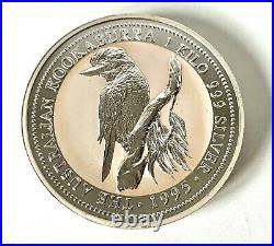 1 KILO 999 FINE SOLID SILVER 1995 Australian Kookaburra Bullion Bar Coin