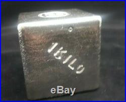 1 KILO. 999 Fine Silver Hand Poured Cube Made by Shiny Bars. Solid Heavy AG 47