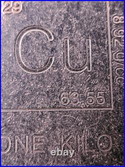 1 Kilo 2.3lb Copper Bar 36oz 999 Fine Bullion Ingot 5-10-20 Silver Alternative 2