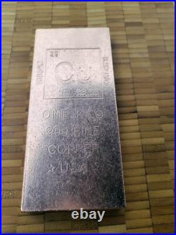 1 Kilo 2.3lb Copper Bar 36oz 999 Fine Bullion Ingot 5-10-20 Silver Alternative 2