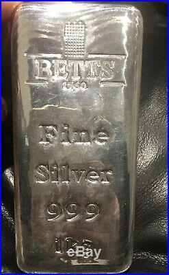 1 Kilo BETTS Silver Bullion Bar. 999 Solid Silver