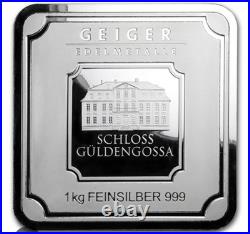 1 Kilo Silver Bar Geiger Edelmetalle with UV Security LEV rhombus 1 Kilo Silver Bar Geiger Edelmetalle with UV Security LEV rhombus