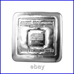 1 Kilogram Geiger Edelmetalle Original Square Cast. 999 Fine Silver Bar