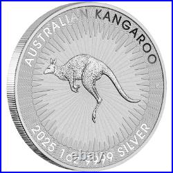 1 OZ 9999 Solid Silver Red Kangaroo 2025 Perth Mint Bullion Investment Coin