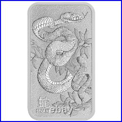 1 Oz 9999 Solid Silver Lunar 2025 Year Snake Perth Mint Minted Bullion Bar