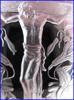 1 Oz. 999 Silver Art Bar Easter Crucifixion Cross Of Jesus Engravable + Gold