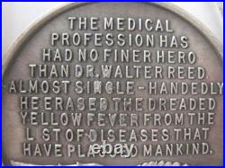 1+ Oz Longines Solid. Sterling Silver 1901 Walter Reed 3d High Relief Coin +gold