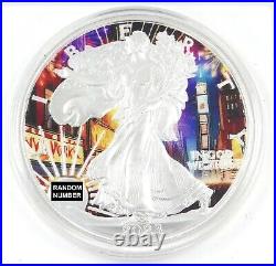 1 Oz Silver Coin 2023 American Eagle $1 New Years Eve Times Square in Capsule