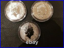 1 Oz Solid Silver Rock Legends Coins. 999% Queen/elton/bowie