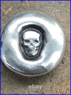 1 Ozt MK BARZ Skull Rounds. 999 Fine Silver