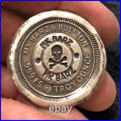 1 Troy Oz. 999 Fine Silver MK BarZ Who Goes There Round