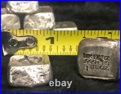 1 Troy Oz MK BARZ Swashbuckler Skull Stamped Cube. 999 Fine Silver