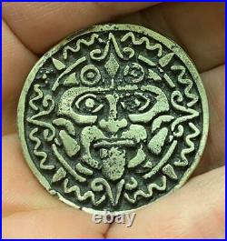 1 Troy Oz MK BarZ Aztec Sun God 2 Part Sand Cast Coin. 999 FS