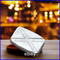 1 Troy Oz Pressed Saltire Bar, Solid Silver, 999fs, Authentic Handmade