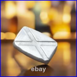 1 Troy Oz Pressed Saltire Bar, Solid Silver, 999fs, Authentic Handmade