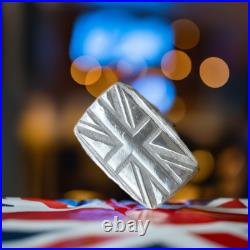 1 Troy Oz Pressed Union Jack Bar, 999FS, Solid Silver, Scottish Handmade