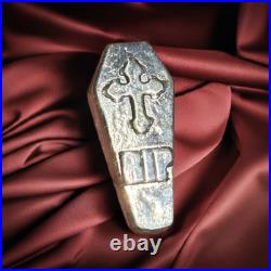 1 Troy Oz Solid Silver RIP Coffin 1 Troy Oz Solid Silver RIP Coffin