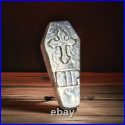 1 Troy Oz Solid Silver RIP Coffin 1 Troy Oz Solid Silver RIP Coffin