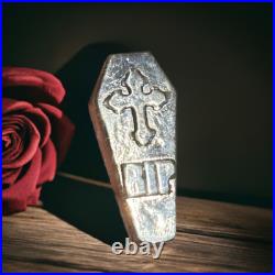 1 Troy Oz Solid Silver RIP Coffin 1 Troy Oz Solid Silver RIP Coffin