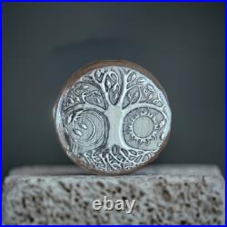 1 Troy Oz Solid Silver Tree of Life Round, handmade in Scotland