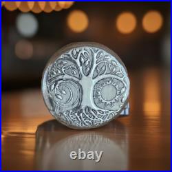 1 Troy Oz Solid Silver Tree of Life Round, handmade in Scotland