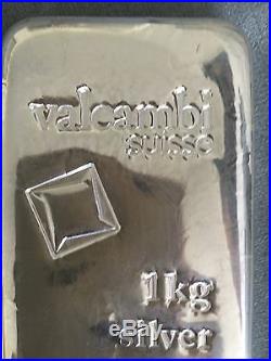 1 kilo Solid Silver Bar Suisse Made