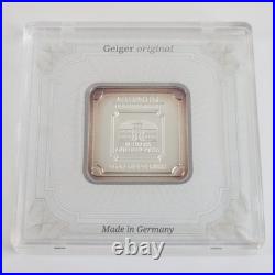 1 oz. 999 Fine Silver Bullion Bar Geiger Original Square Sealed in Case