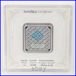 1 oz. 999 Fine Silver Bullion Bar Geiger Original Square Sealed in Case