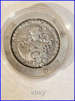 1 oz. 999 Fine Silver Zodiac Virgo In a Solid Wood Box