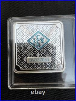 1 oz Geiger Silver Bar. 999 Fine Square Schloss Guldengossa Germany