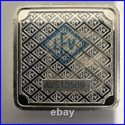1 oz Geiger Silver Bar. 999 Fine Square Schloss Guldengossa Germany