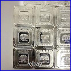 1 oz Geiger Silver Bar. 999 Fine Square Schloss Guldengossa Germany