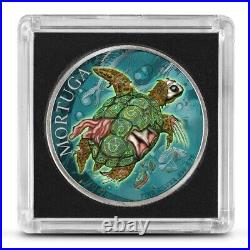 1 oz. MORTUGA #4 Zombucks Colorized World Series round. 999 fine silver